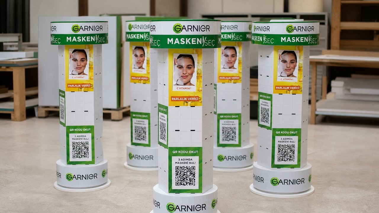 Garnier “Maskeni Seç” Silindirik Teşhir Standları